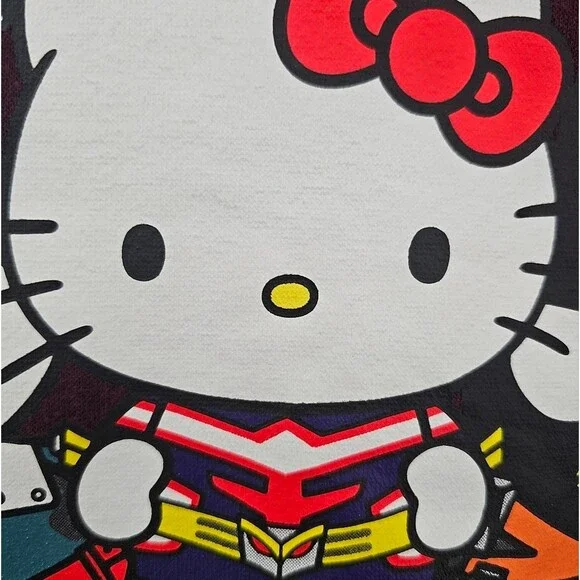 Hello Kitty My Hero Academia Hoodie 2XL Sanrio Anime Burgundy Otaku Streetwear - Picture 5 of 14